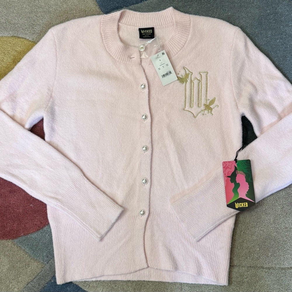Wicked Pink Cardigan S Paul Tazewell NWT Broadway Glinda